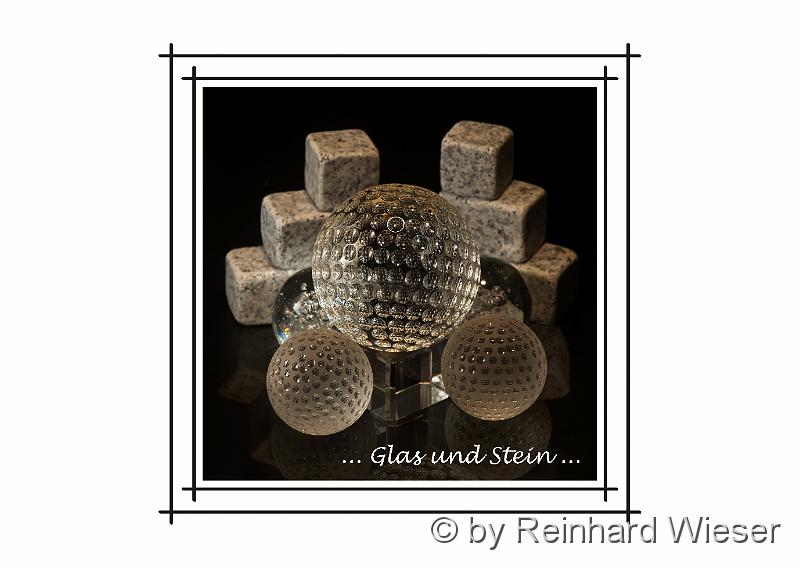 Glasgolfbaelle mit Stein.jpg - Gläserne Golfbälle und Granit Steine